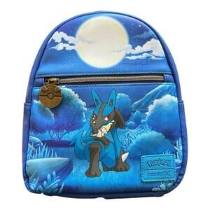 Loungefly Pokemon Lucario Mini Backpack Blue Zip Exclusive NEW With Tags